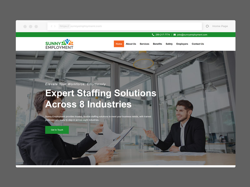 Sunny Employment Web Design