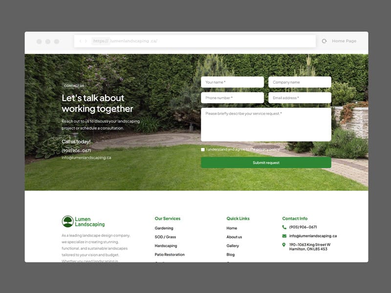 Landscaping Web Design Vaughan