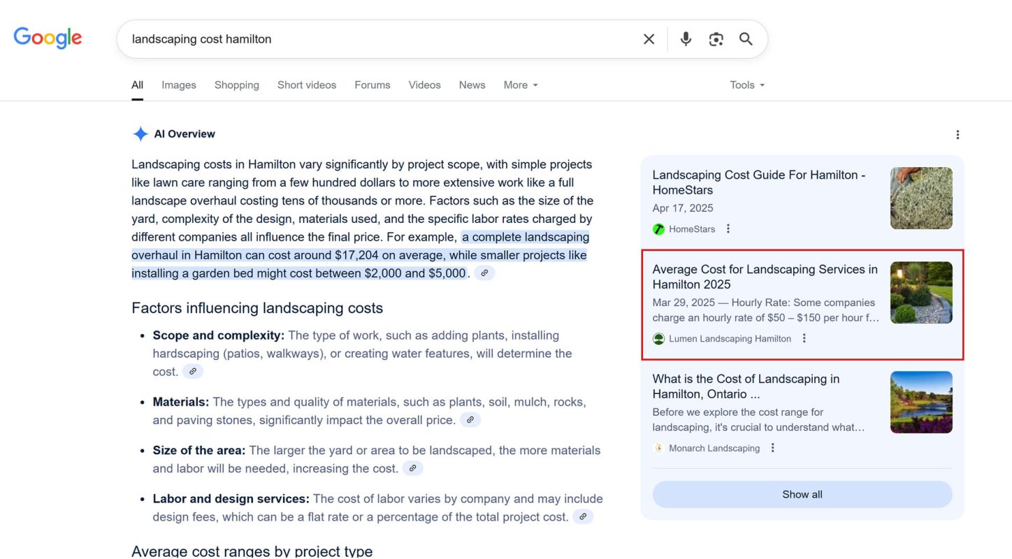 Lumen-Landscaping-ai-seo-result-Gemini Lumen-Landscaping-ai-seo-result-Gemini