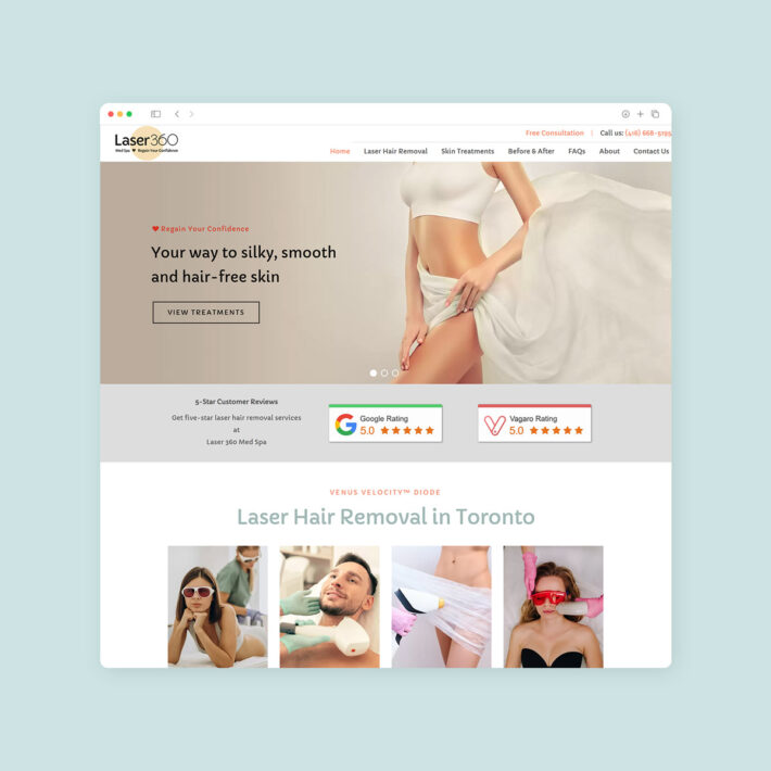 laser360 med spa web design