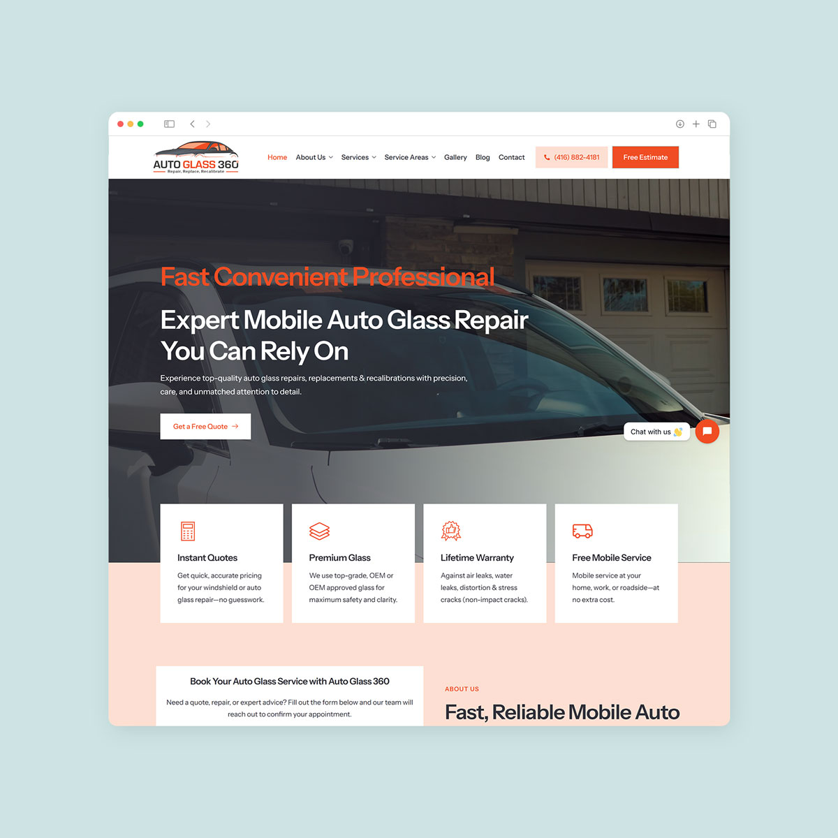 auto glass repair seo website design