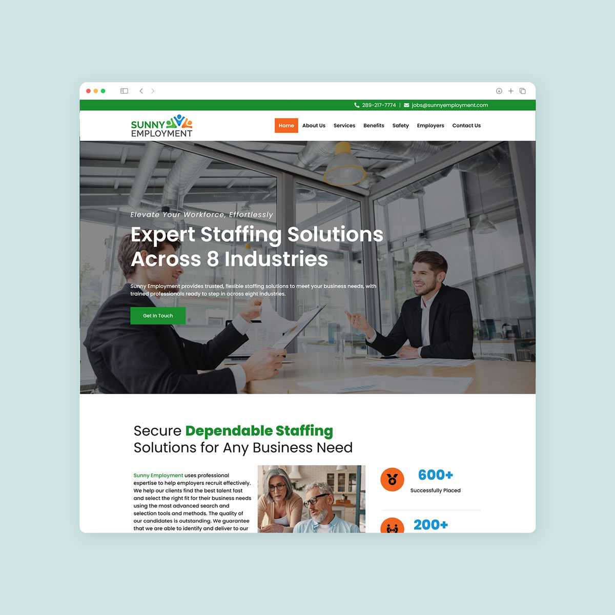 employment agency web design