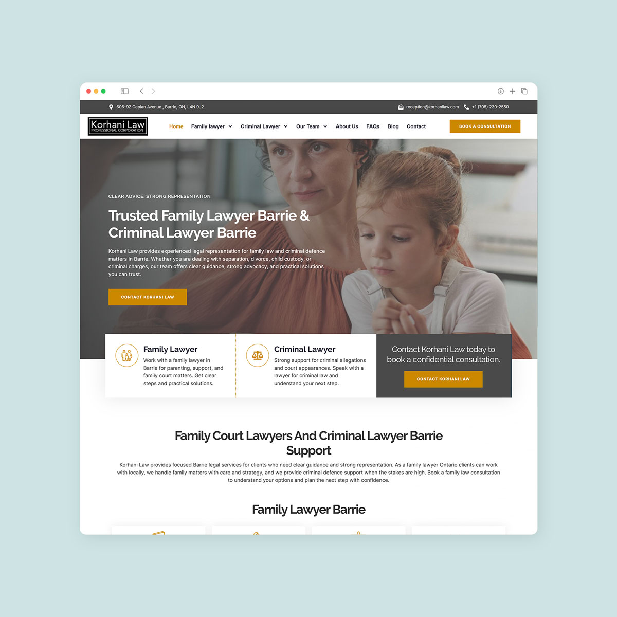 family lawyers website design