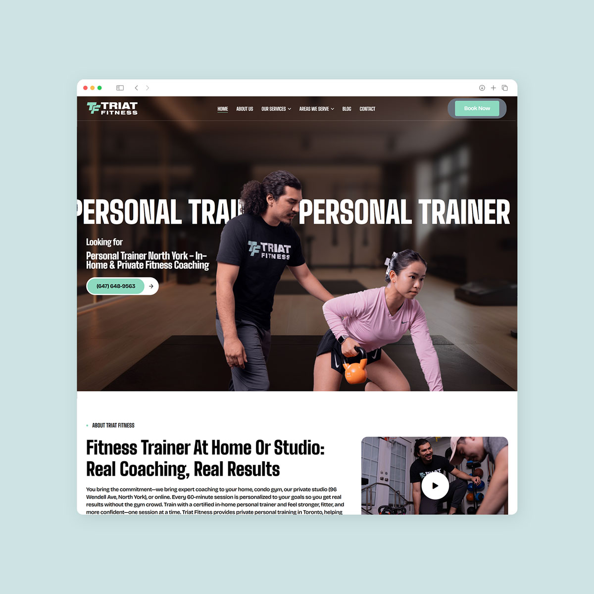 fitness trainer seo website design