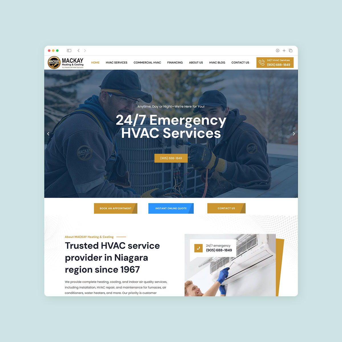 hvac company seo website design