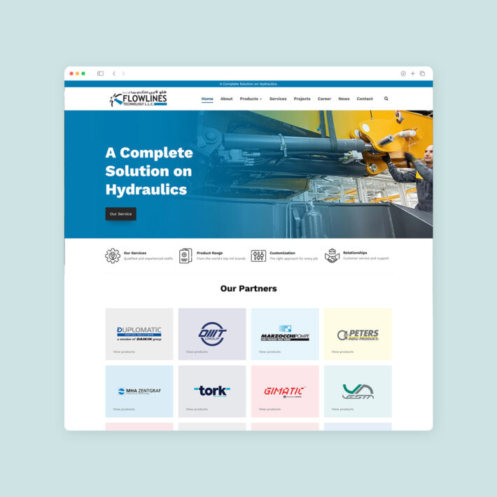 industrial products web design