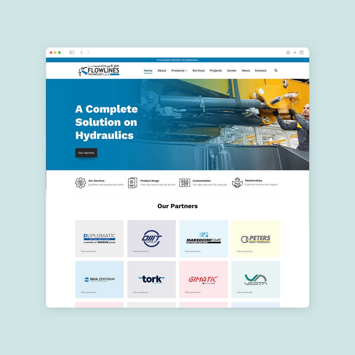 industrial products web design