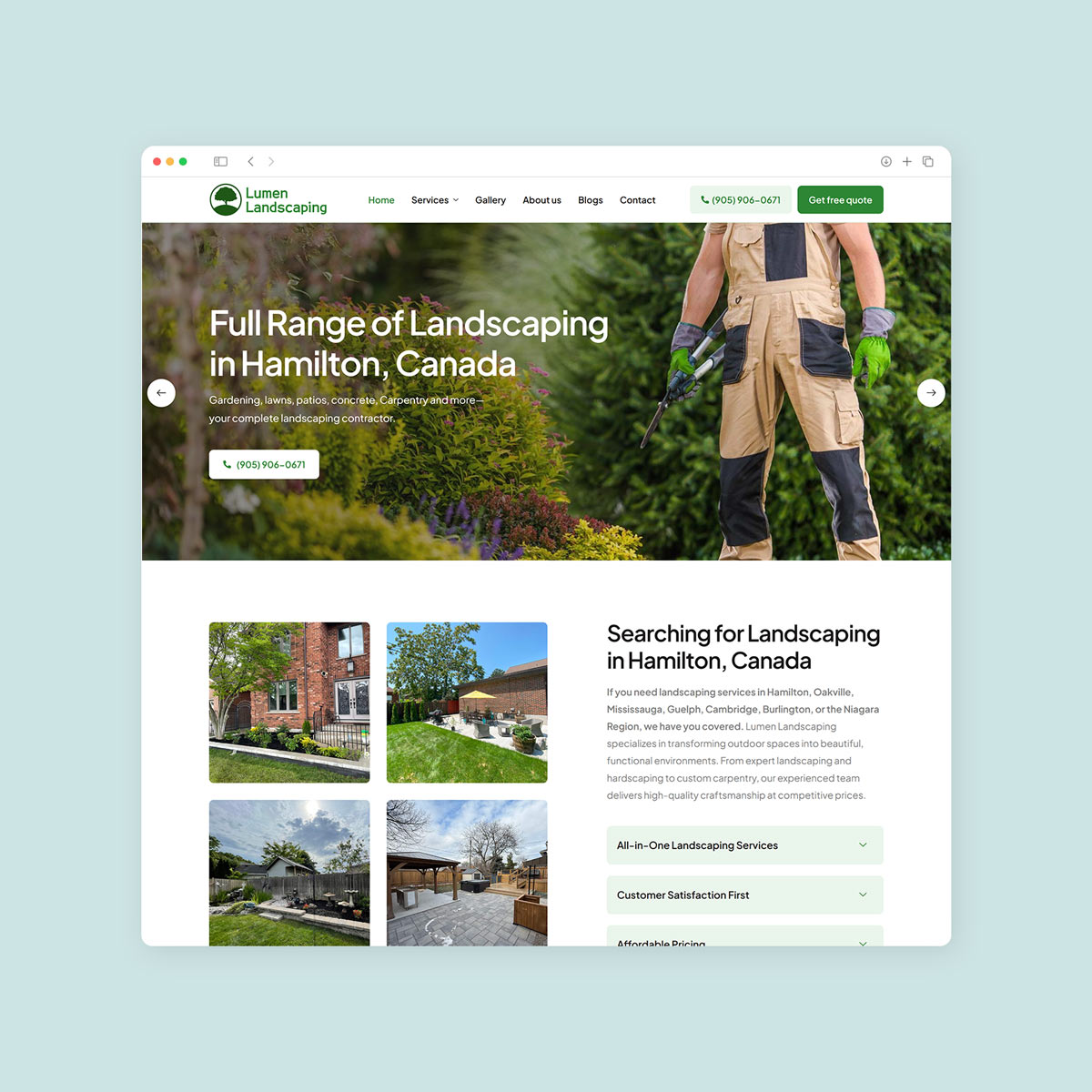 landscaping website design