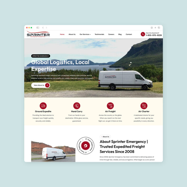 logistics company website design