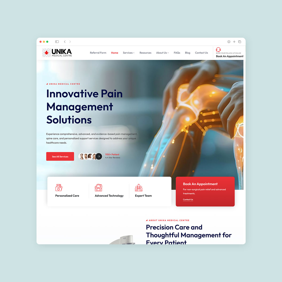 medical clinic website design