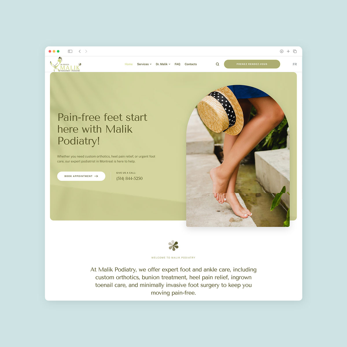 podiatry clinic web design