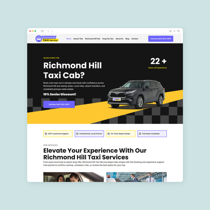 taxi services web design