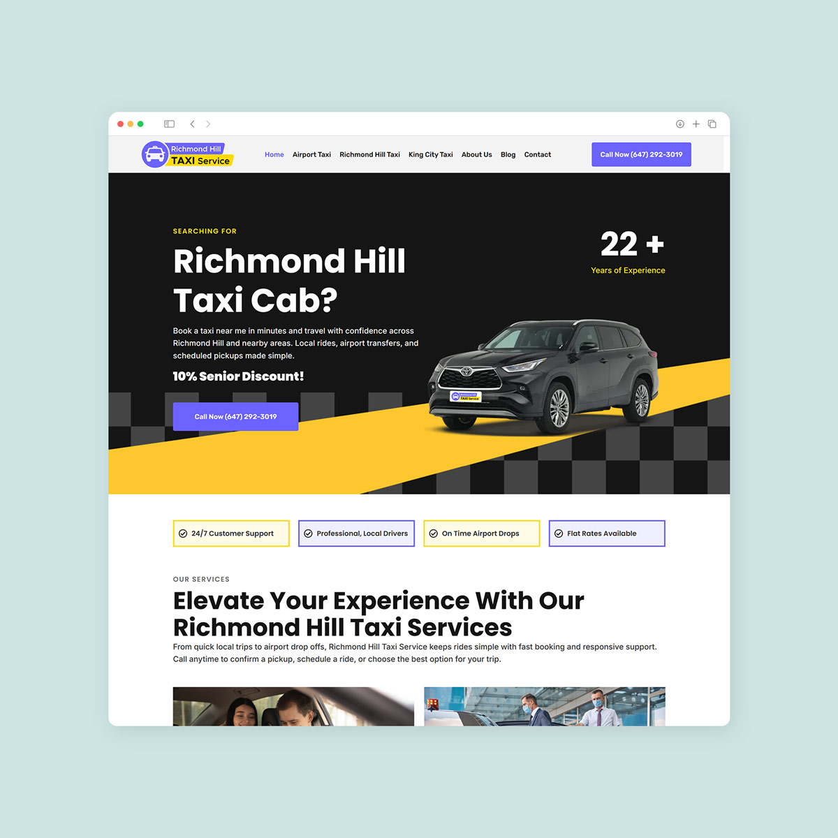 taxi services web design