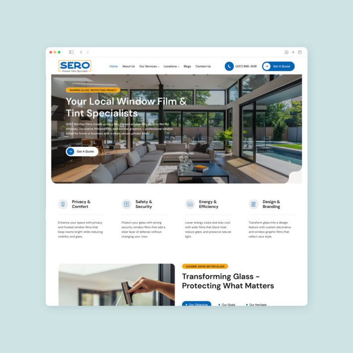 window film website design