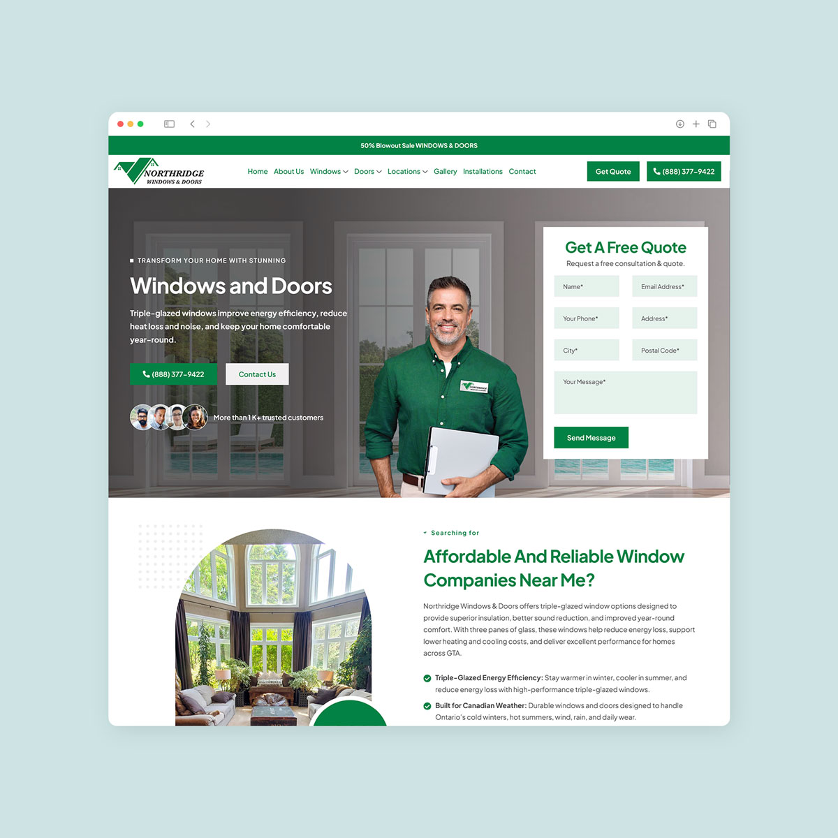 windows doors seo website design